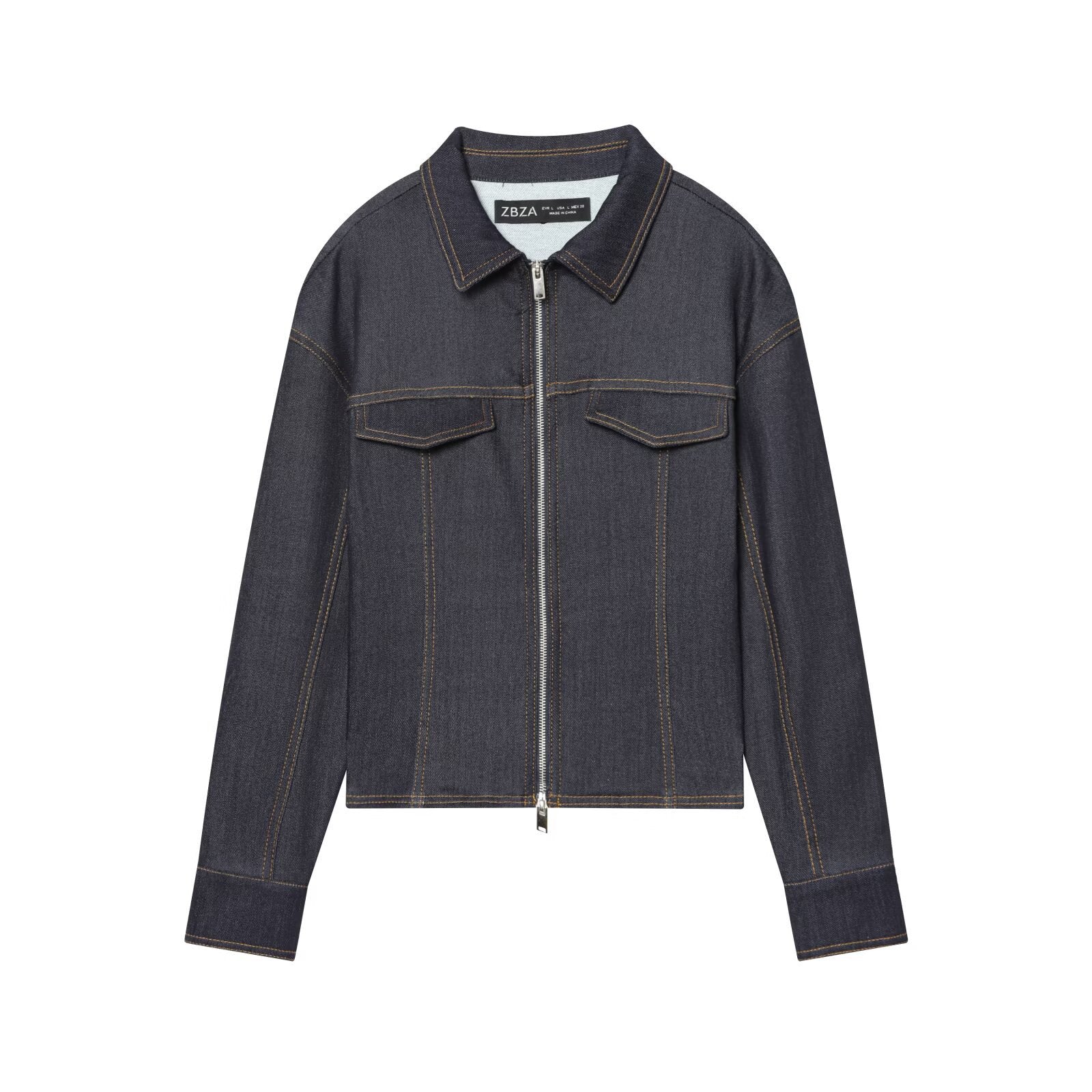 Fitted Denim Jacket with Mid-Waist Fitted Jeans for Women
