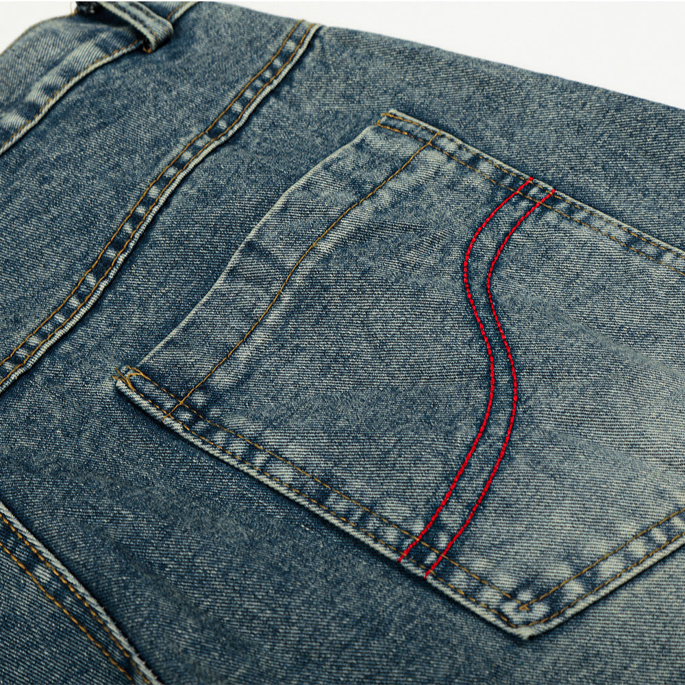 Make old washed water bent jeans