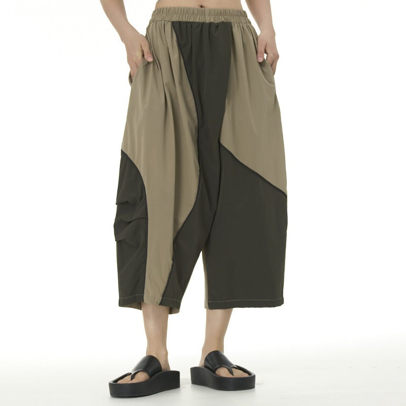 Contrasting tapered cropped pants