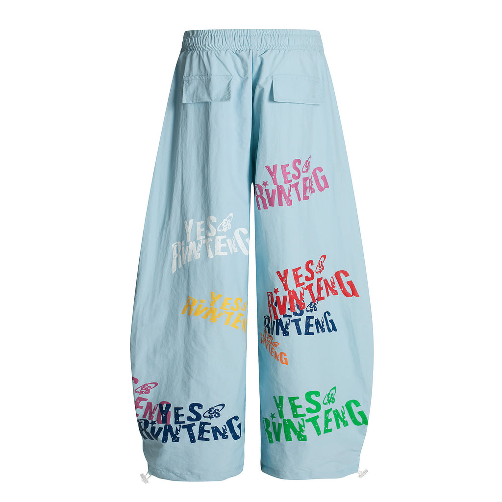 Long pants printed straight leg casual pants