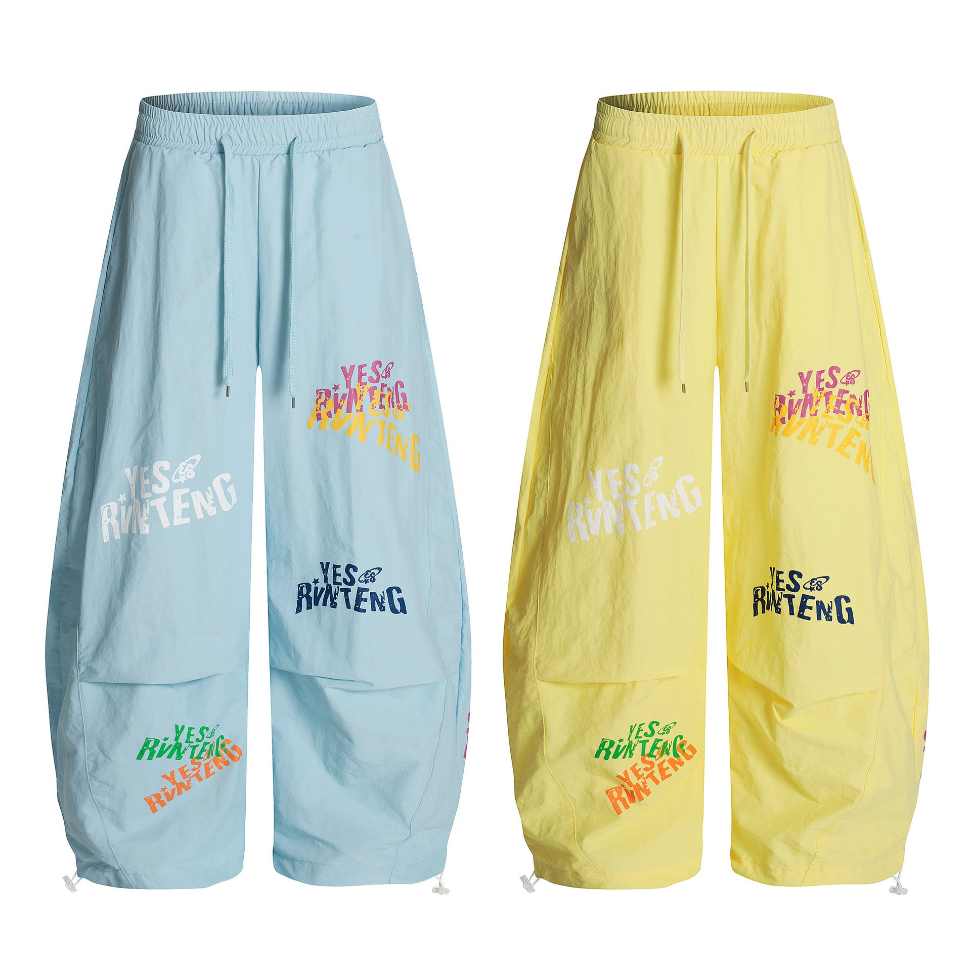 Long pants printed straight leg casual pants