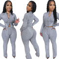 Fashionable Casual Women's Knit Sweater with Two-Way Zipper Urban  Autumn/Winter Outfit Set