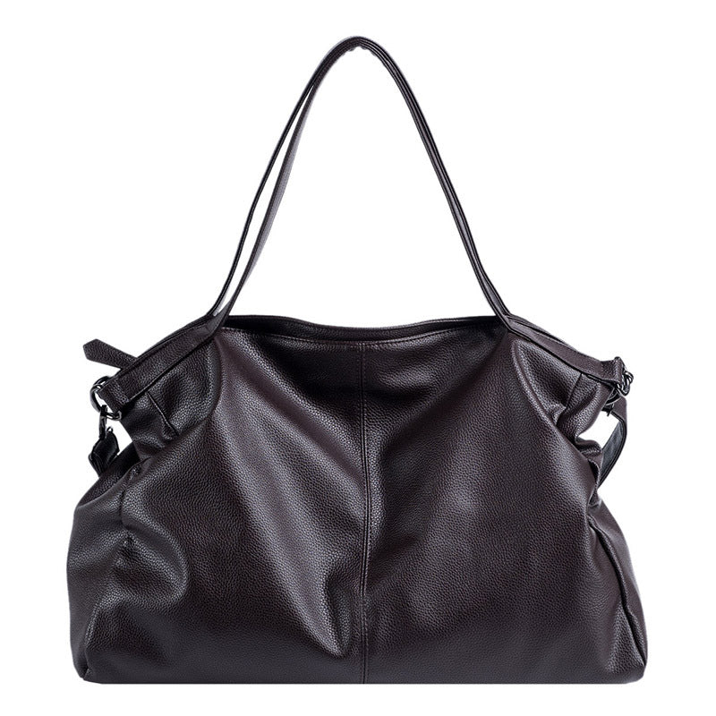 Women's Single-Shoulder Soft PU Korean Style Crossbody Bag - Large Capacity Solid Color Commuter Purse