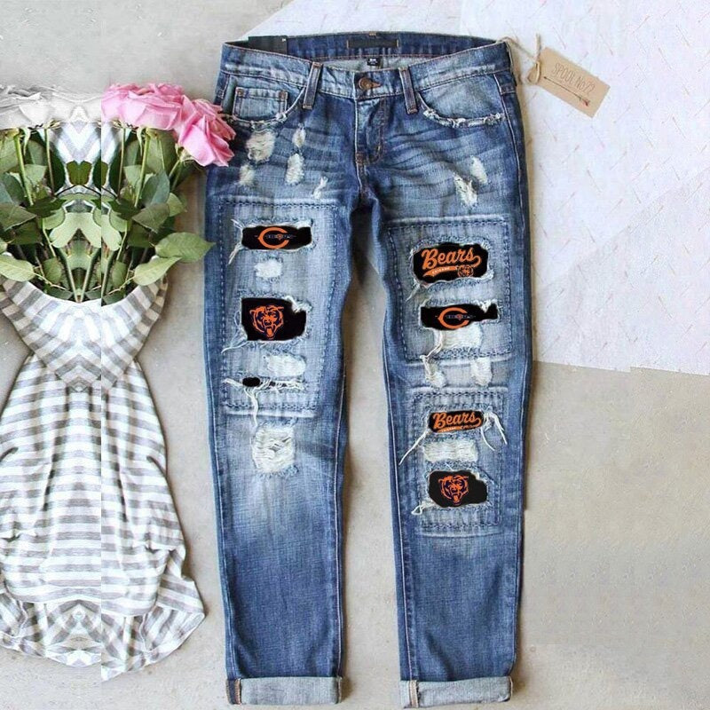 Jeans Women's Street Color Contrast Splicing Hip-Hop Street Straight Jeans