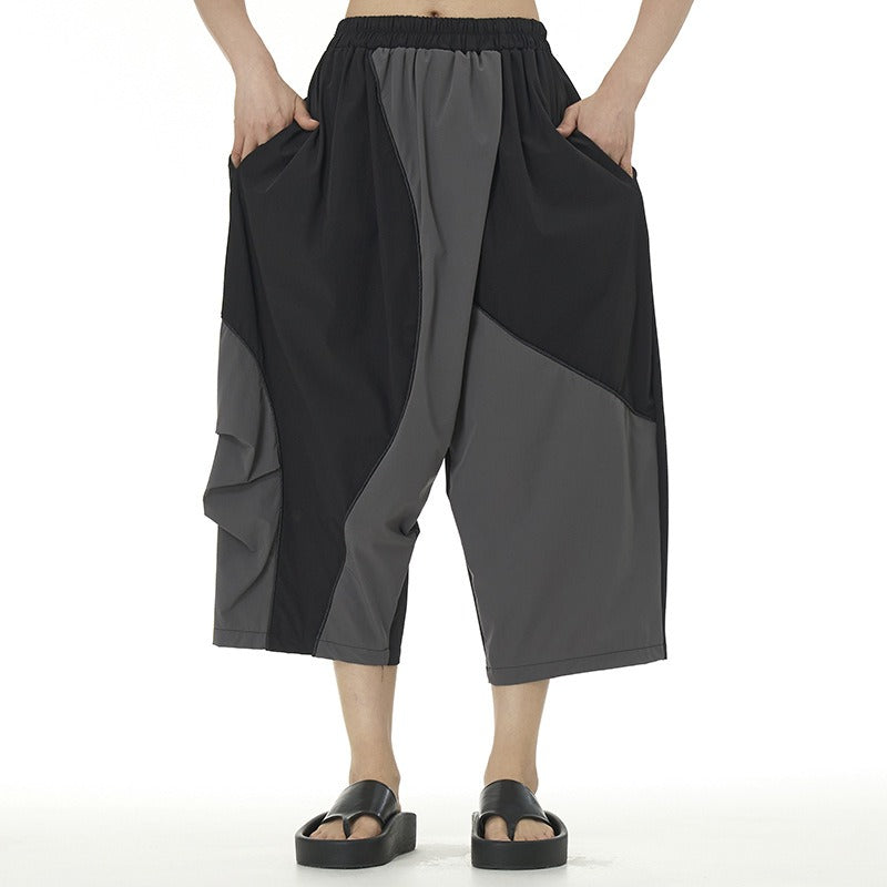Contrasting tapered cropped pants