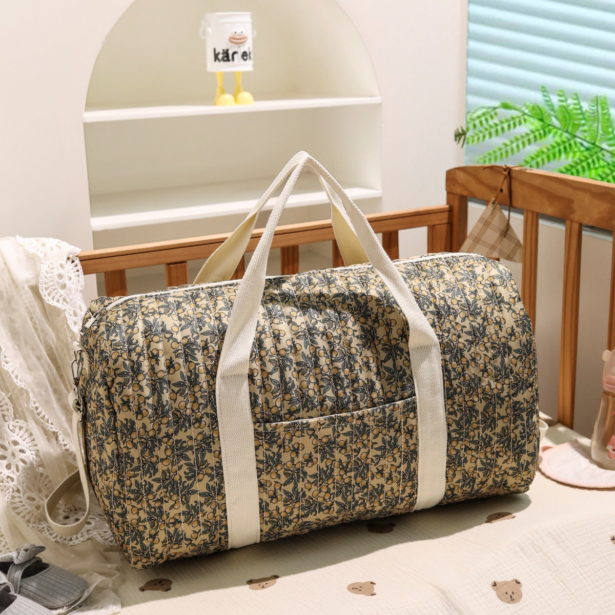 Embroidered Travel Bag Large Capacity Luggage Bag Lightweight Carry-on Handheld Shoulder Bag Boston Bag