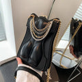 Chic Black Chain Handbags For Women's Messenger Bags Female Shoulder Bag Mobile Phone Bag Small Crossbody Wallet