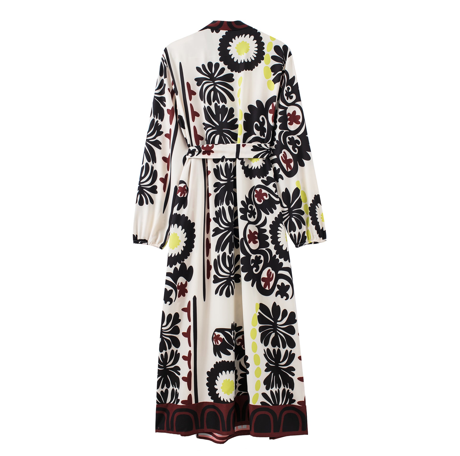 Summer New Style Wrap Print Long Dress Print Wide Leg Pants Suit