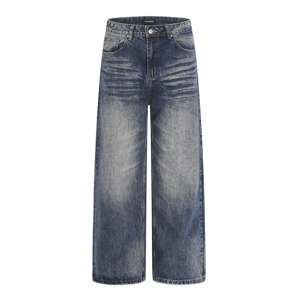 Wash and grind white jeans