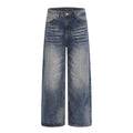 Wash and grind white jeans