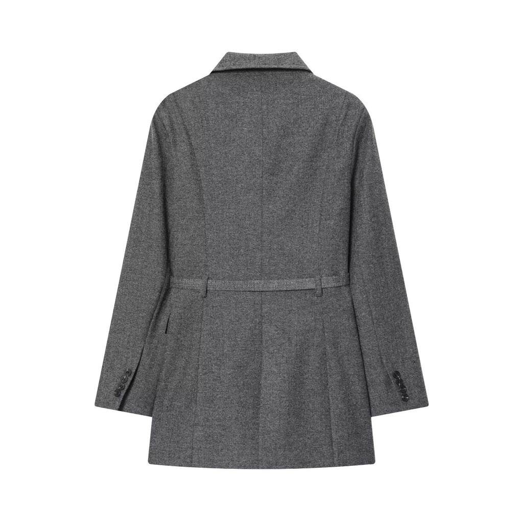 Belt tied suit jacket+pants women's clothing