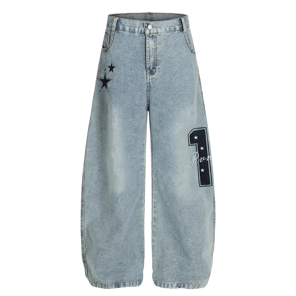 Men's Casual Jeans, Youth Trendy Mid-Waist Casual Pants