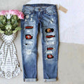 Jeans Women's Street Color Contrast Splicing Hip-Hop Street Straight Jeans