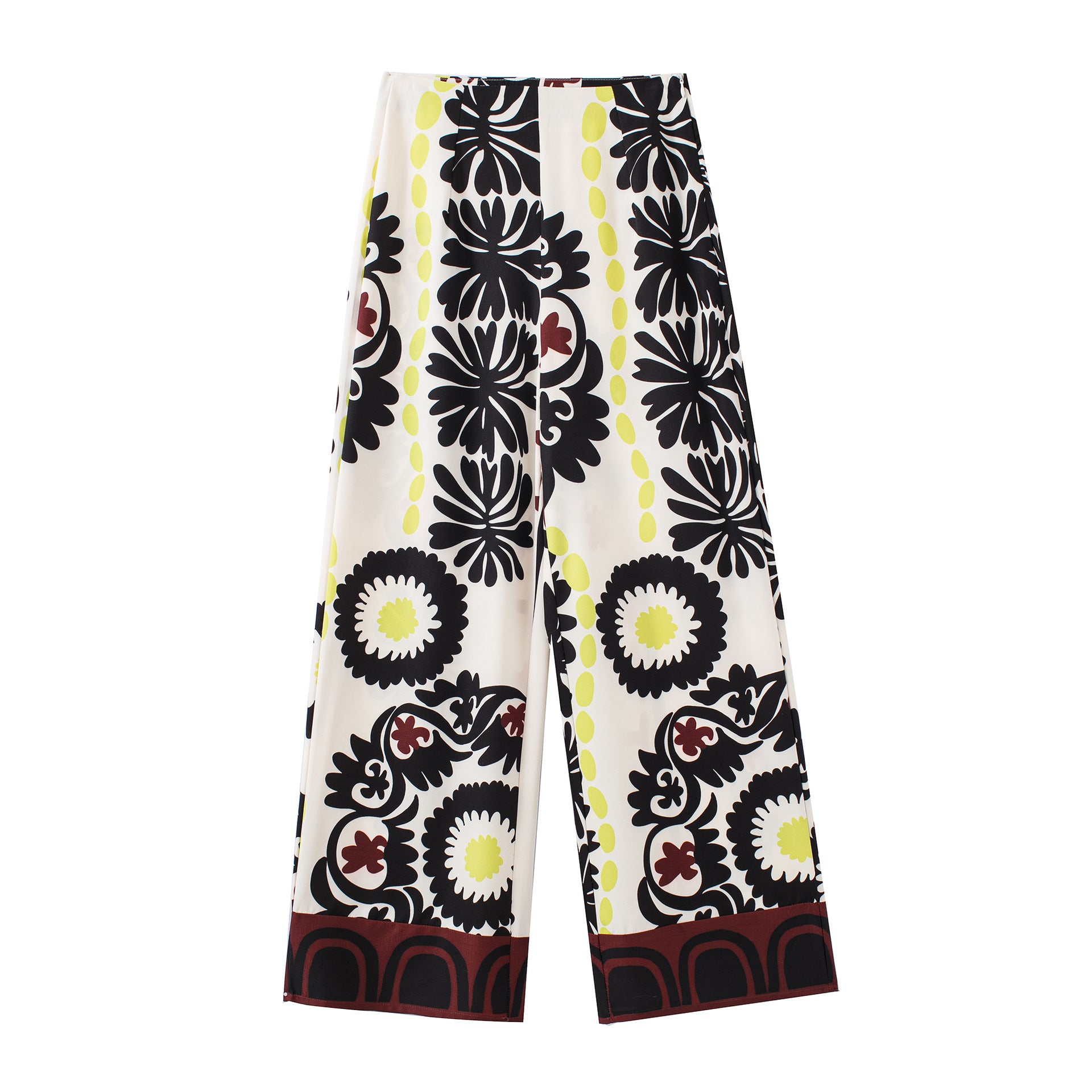 Summer New Style Wrap Print Long Dress Print Wide Leg Pants Suit