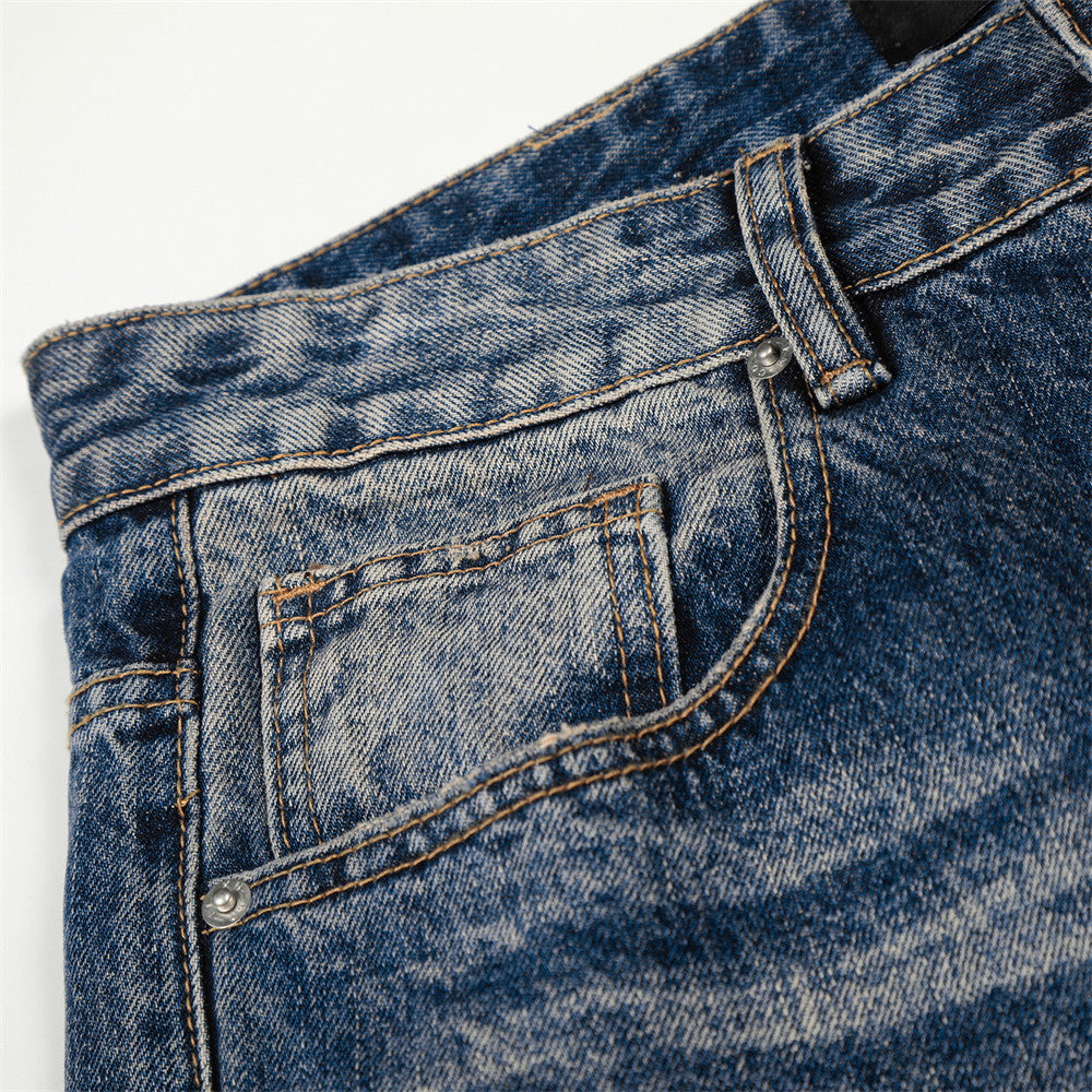 Wash and grind white jeans
