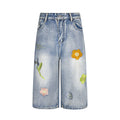Washed and Embroidered Jeans
