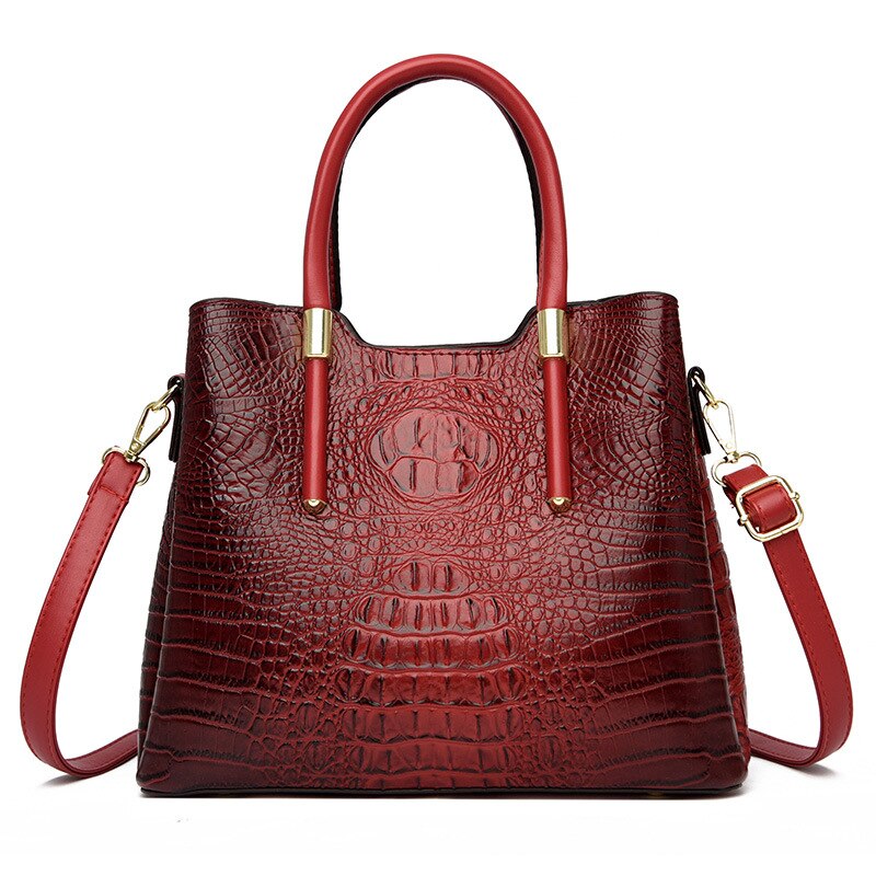 Fashion Alligator Women Handbags Designer Luxury Crocodile Pu Leather Shoulder Crossbody Bags Retro Large Tote Female Purse