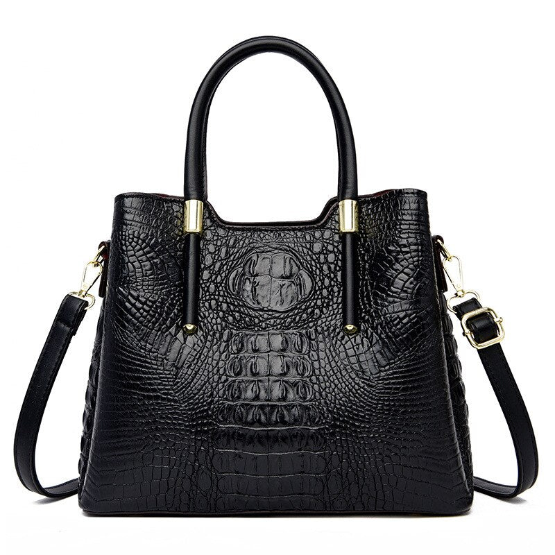 Fashion Alligator Women Handbags Designer Luxury Crocodile Pu Leather Shoulder Crossbody Bags Retro Large Tote Female Purse
