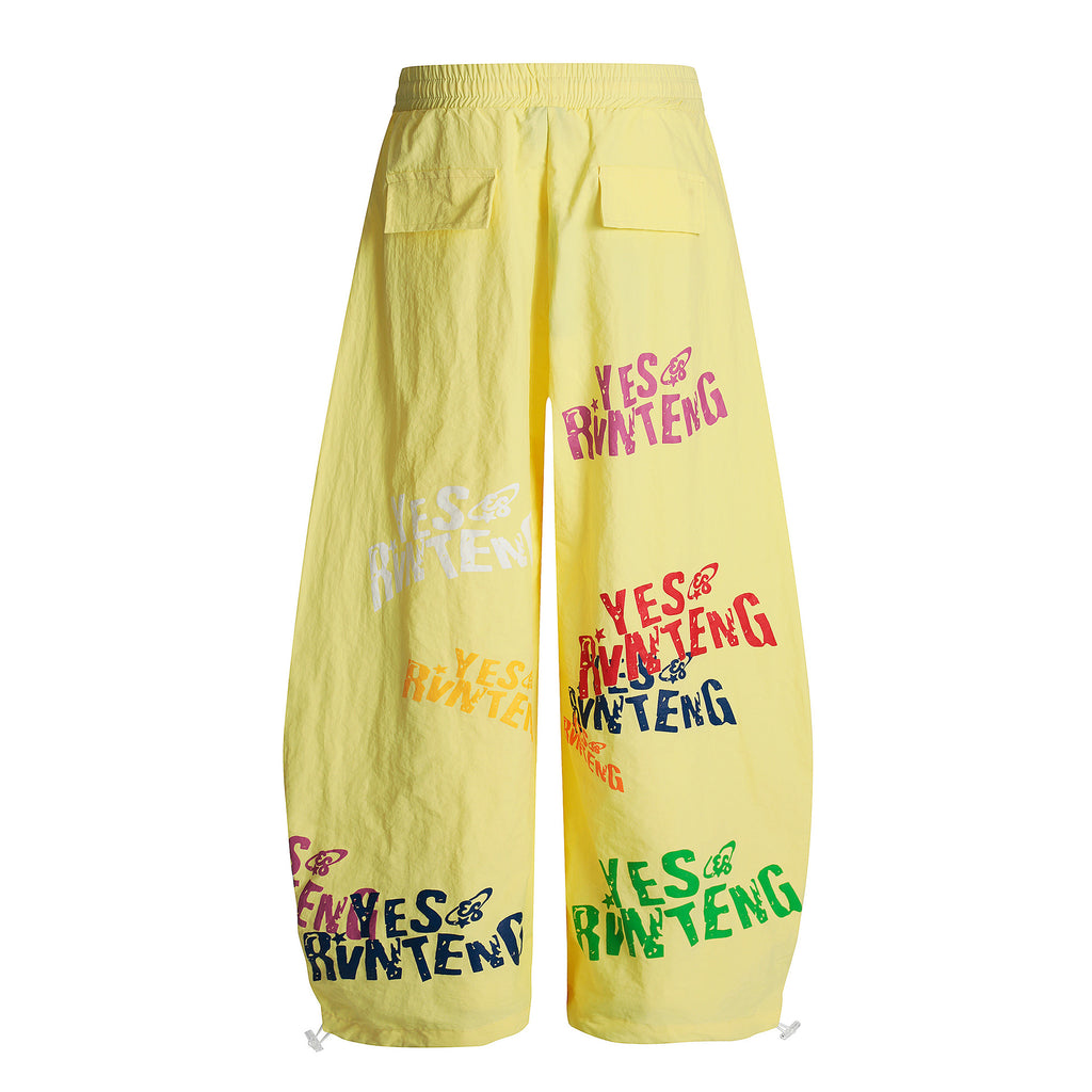 Long pants printed straight leg casual pants