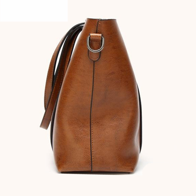 Women bag Oil wax Women's Leather Handbags Luxury Lady Hand Bags With Purse Pocket Women messenger bag
