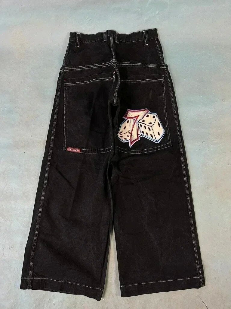 Wide leg jeans for men's street casual loose pants