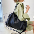 Women's Single-Shoulder Soft PU Korean Style Crossbody Bag - Large Capacity Solid Color Commuter Purse