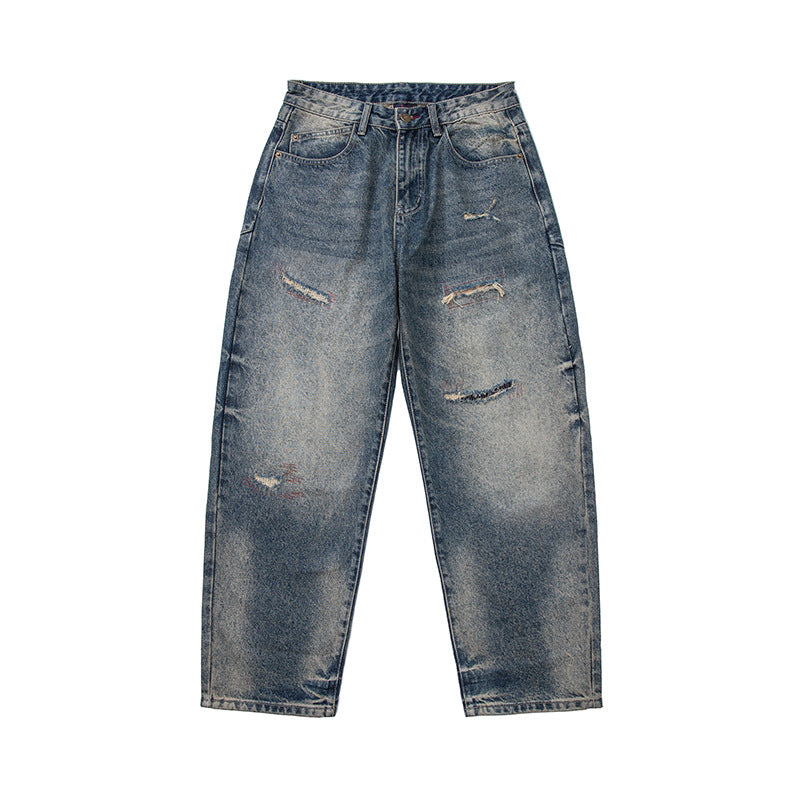 Pants Men Straight Leg Streetwear Style Casual Jeans