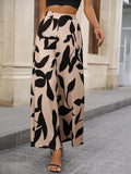 Leaf printed casual pants