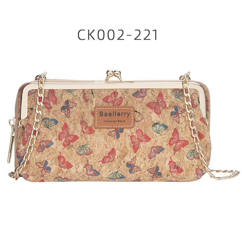 Fashion New Women Wallets Wood Grain Chain Long High Quality Phone Holder Classic Female Purse Zipper Wallet For Women