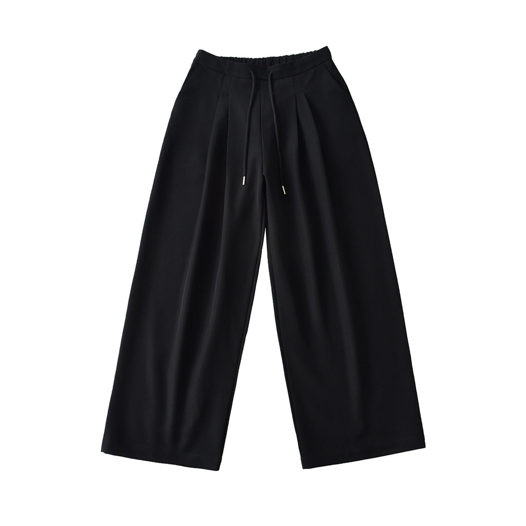 Grey suit pants with drawstring casual pants