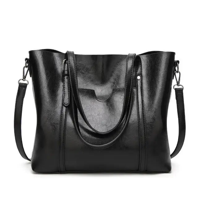 Women bag Oil wax Women's Leather Handbags Luxury Lady Hand Bags With Purse Pocket Women messenger bag