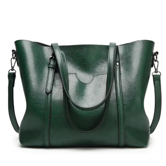 Women bag Oil wax Women's Leather Handbags Luxury Lady Hand Bags With Purse Pocket Women messenger bag